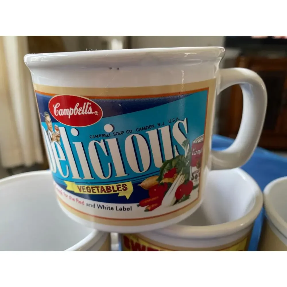Houston Harvest Campbell's Soup mugs from 2005 feature vintage-style advertising